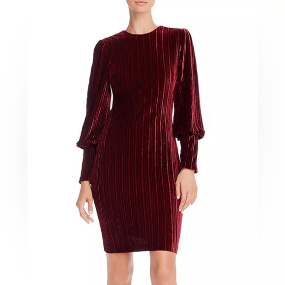 Black Halo Loxlee Velvet Sheath Dress Size 2 - Picture 1 of 9